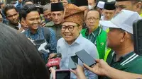Cawapres nomor urut 01 Muhaimin Iskandar saat memberikan keterangan kepada sejumlah wartawan (Istimewa)