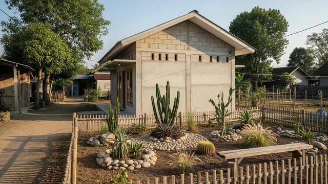 Contoh Rumah Sederhana untuk Hari Tua dengan Taman Samping yang Menenangkan