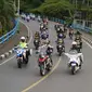 Kapolda Nusa Tenggara Barat, Irjen Mohammad Iqbal bersama jajaran Forum Komunikasi Pimpinan Daerah (Forkopimda) NTB berpatroli menggunakan sepeda motor. (Istimewa)