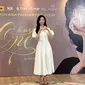 Aktris Korea Kim Ji Won saat menggelar konferensi pers di Raffles Hotel Jakarta, Sabtu (31/8/2024), sebelum hadir di fan meeting bertajuk &ldquo;Kim Ji Won 1st Fan Meeting Tour (Be My One) in Jakarta&rdquo;. (Dok. via Patricia Vianney)