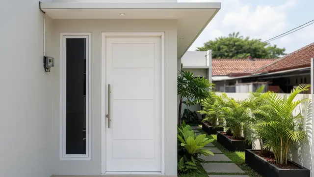 Pintu Kayu Finishing Duco Putih
