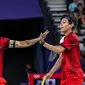 Apriyani Rahayu/Siti Fadia Silva Ramadhanti beraksi di Olimpiade Paris 2024. (PBSI/Badmintonphoto/Mikael Ropars)