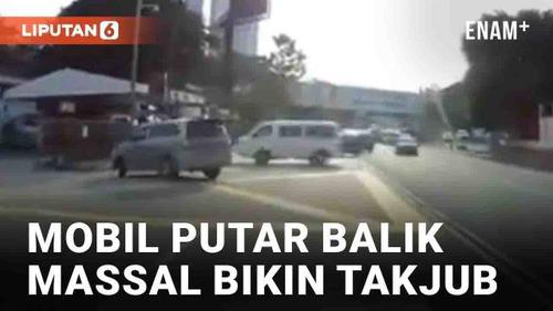 VIDEO: Langka, Mobil Putar Balik Bersamaan Bikin Warganet Nggak Jadi Jengkel