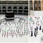 Ibadah Haji 2020 terapkan jaga jarak saat tawaf. (Sumber: thenational.ae)