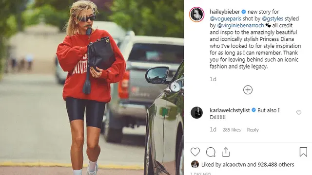 Bukan Hanya Keluarga Kerajaan, Hailey Bieber pun Ikuti Gaya Putri Diana