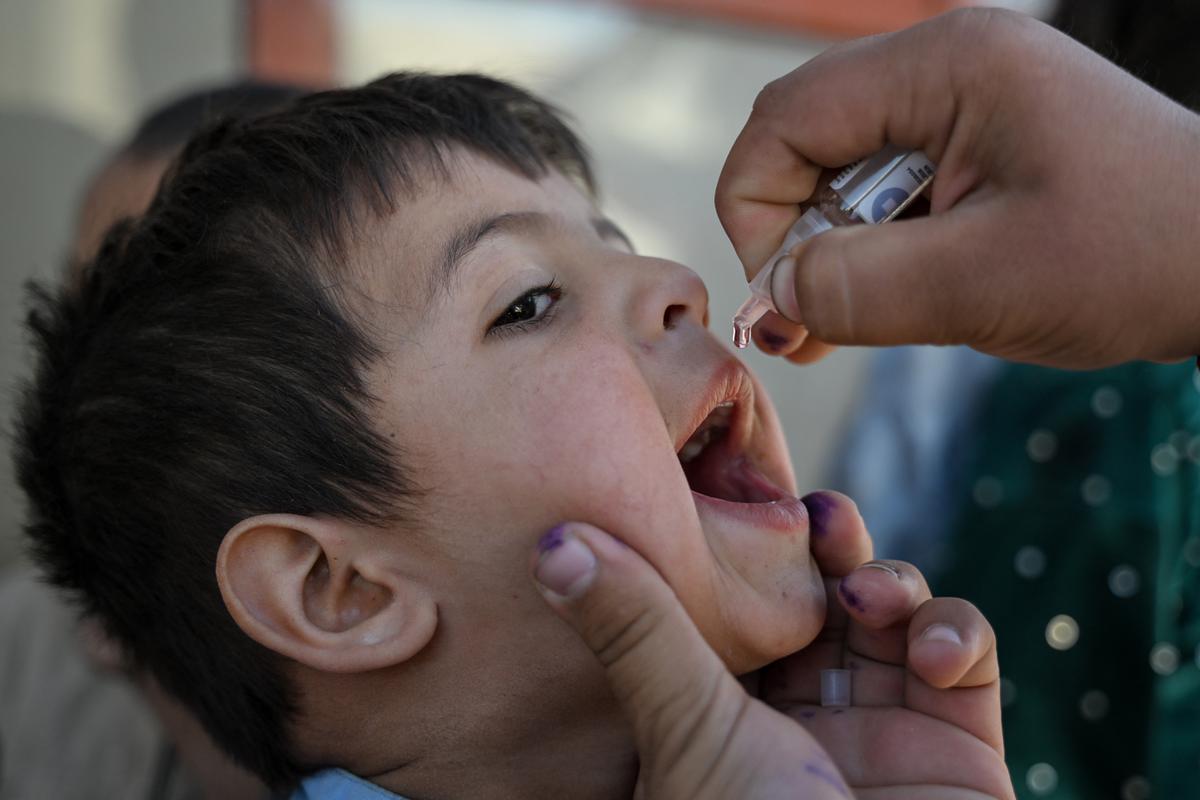 Anak-anak Afghanistan Jalani Vaksinasi Polio