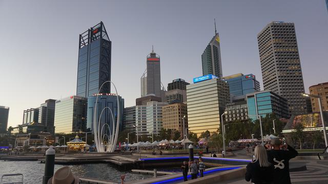 Senja di pusat kota Perth, Australia Barat (Liputan6.com/Happy Ferdian)