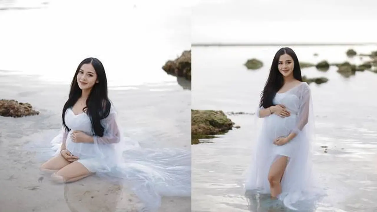7 Momen Maternity Shoot Bella Bonita di Pantai Ini Tampil Menawan