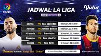 Live streaming pertandingan Liga Spanyol pekan ke-18 dapat disaksikan melalui platform Vidio. (Dok. Vidio)