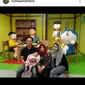 Nurhasanah Iskandar pengisi suara Doraemon (tengah). (Instagram @nurhasanahdora)