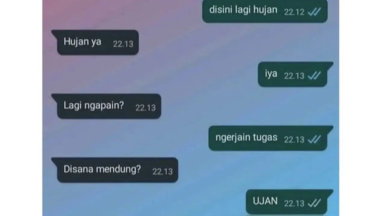 6 Chat Gebetan Bahas Hujan Ini Romantis Sekaligus Bikin Geleng Kepala