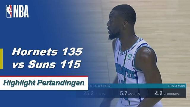 Kemba Walker selesai dengan 21 poin saat Hornets menang berturut-turut ketiga