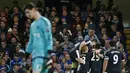 Para pemain Watford merayakan gol yang dicetak Odion Ighalo ke gawang Chelsea pada laga Premier League. (Reuters/Stefan Wermuth)