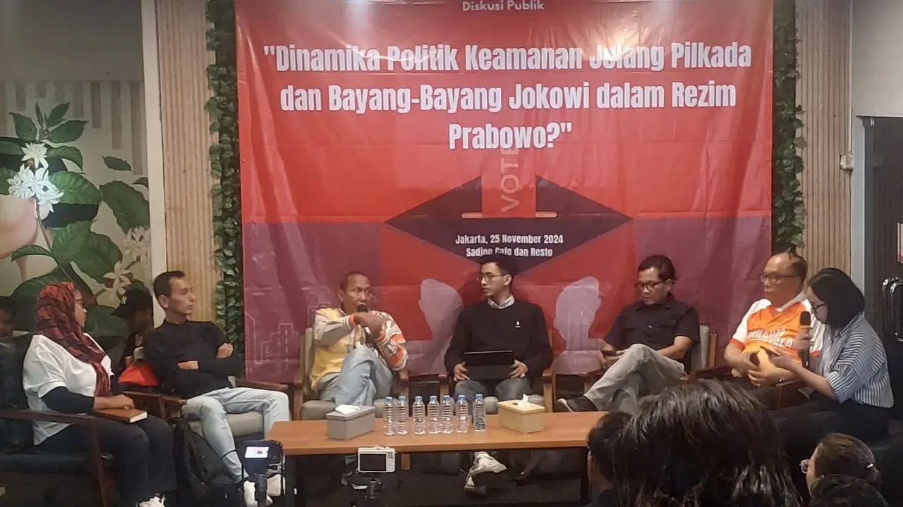 Diskusi yang digelar Imparsial bersama Koalisi Masyarakat Sipil Kawal Pemilu Demokratis, bertajuk "Dinamika Politik dan Keamanan Jelang Pilkada: Bayang-Bayang Jokowi di Rezim Prabowo" di Jakarta.