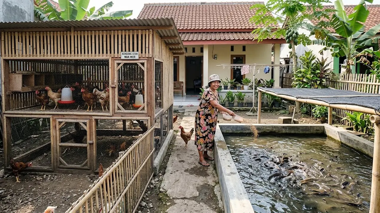 9 Desain Kandang Ayam dan Kolam Lele dalam Satu Lahan untuk Rumah Kecil