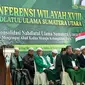 Ketua Umum PBNU, KH Yahya Cholil Staquf, saat memberikan sambutan Kaderisasi Wilayah NU Sumatera Utara ke XVIII di Medan, Jumat, 9 September 2022