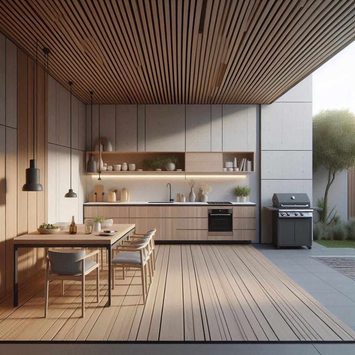 Desain Dapur Belakang Rumah yang Terbuka