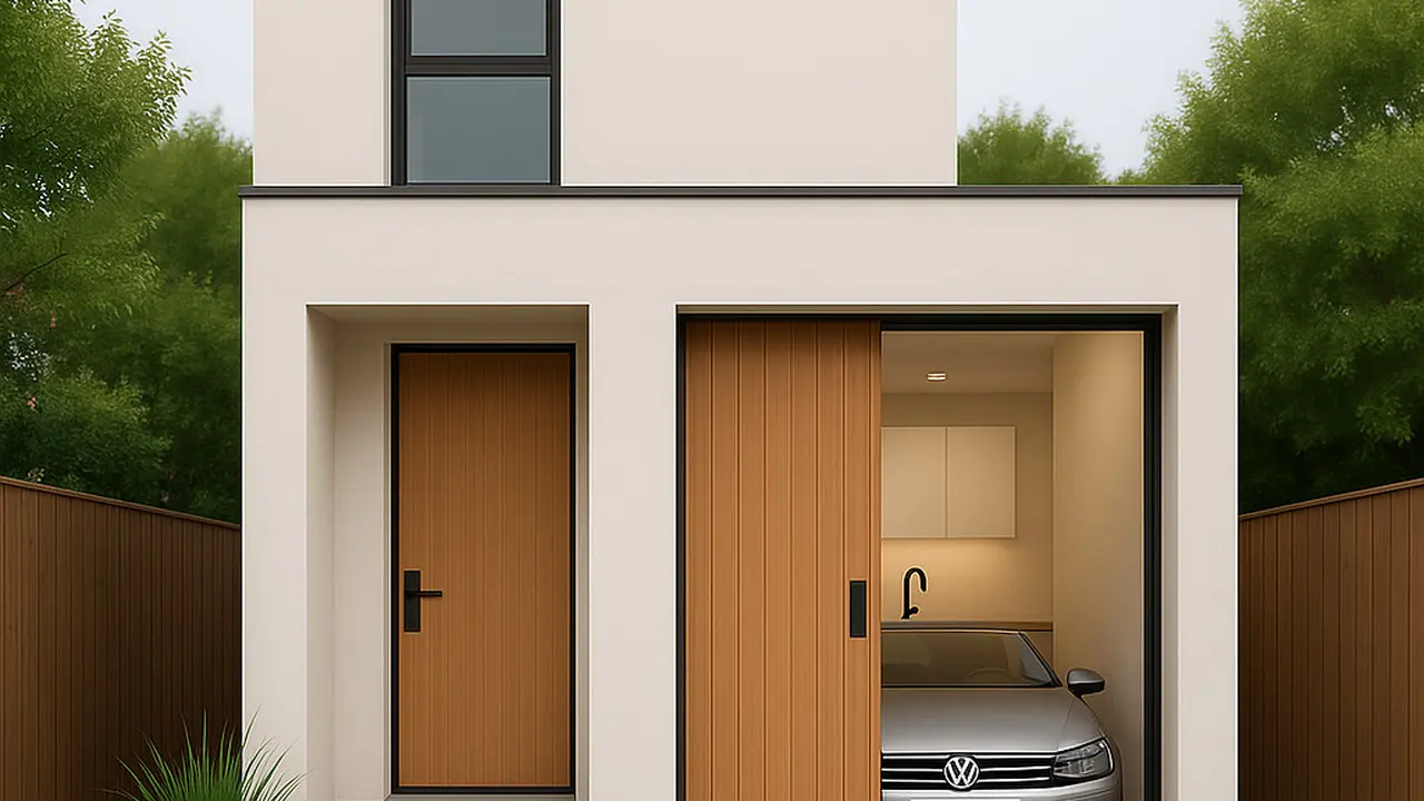 Model Rumah dengan Garasi Tersembunyi/via AI