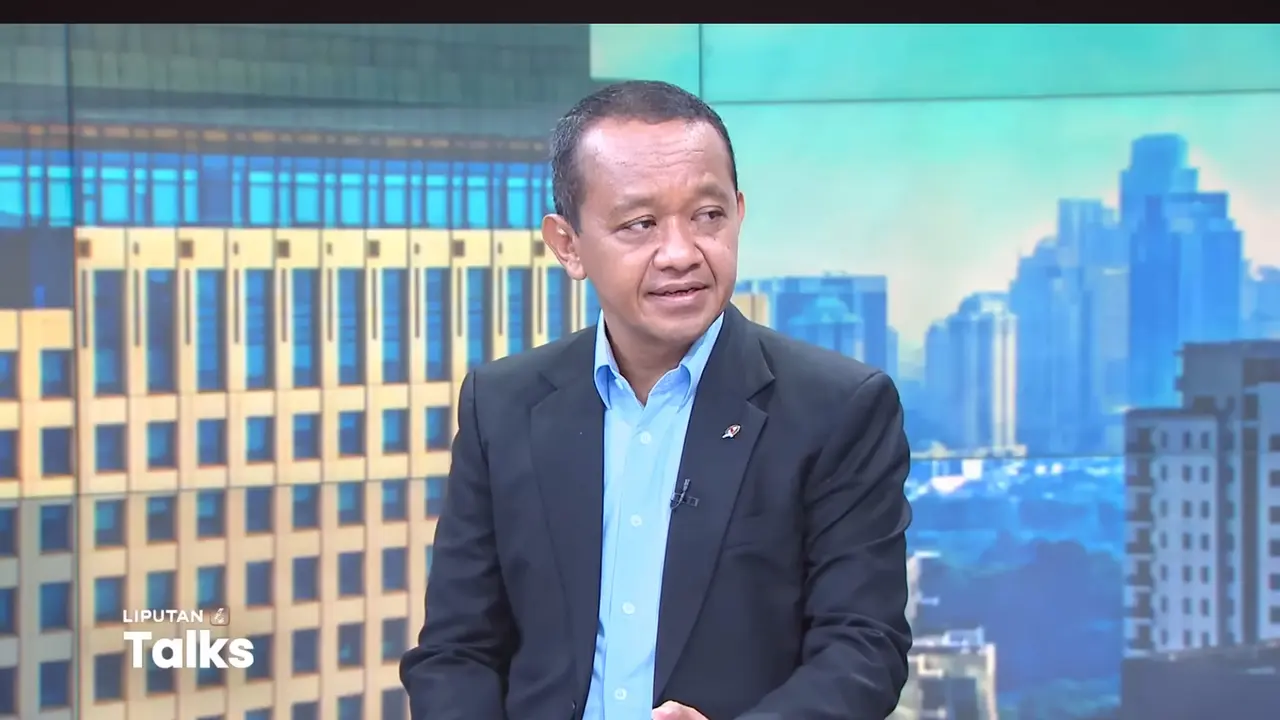 Menteri Energi dan Sumber Daya Mineral (ESDM) Bahlil Lahadalia dalam acara Liputan6 Talks.