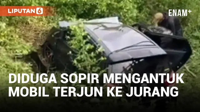 Diduga Sopir Mengantuk Minibus Terjun ke Jurang Bendungan Sungai