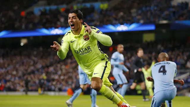 Manchester City vs Barcelona Luis Suarez