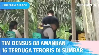 Sejumlah orang yang diduga terlibat jaringan teroris di berbagai lokasi di Sumatra Barat ditangkap Tim Densus 88 Mabes Polri. Polisi juga melakukan penggeledahan terhadap rumah terduga. Saat ini para terduga teroris telah dibawa ke Mabes Polri.
