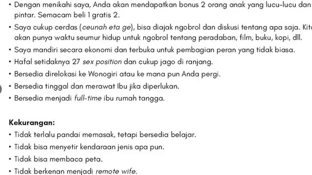 Unik, Wanita Ini Buat CV Lamaran Jadi Istri untuk Mantan Kekasihnya