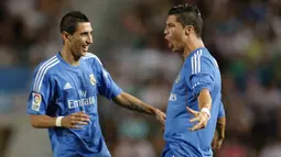 Angel di Maria merupakan pemain yang pernah bereragam Real Madrid bersama Cristiano Ronaldo sebelum pindah ke PSG pada 2015 silam. Dirinya juga merupakan partner dari Lionel Messi ketika membela Timnas Argentina dan di PSG saat ini. (Foto: AFP/Jose Jordan)