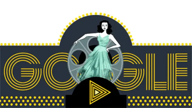 Google doodle yang didedikasikan untuk Hedy Lamarr