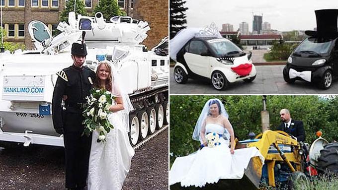 Pakai Mobil Pengantin Aneh 7 Pasangan Ini Tetap Romantis