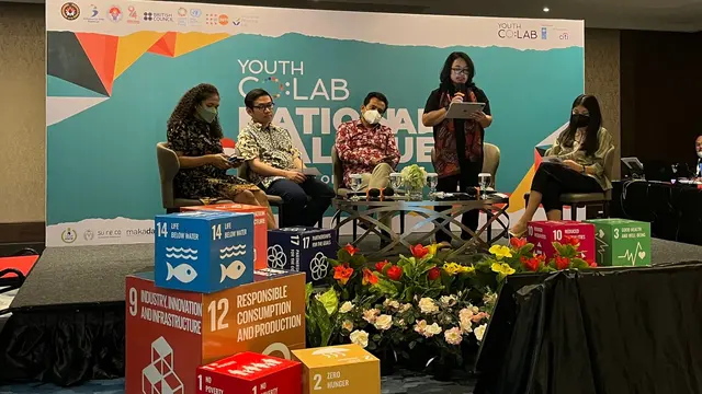 Salah satu panel diskusi dalam Youth Co: Lab National Dialogue 2022, Rabu (26/10/2022). (Dok. British Council)