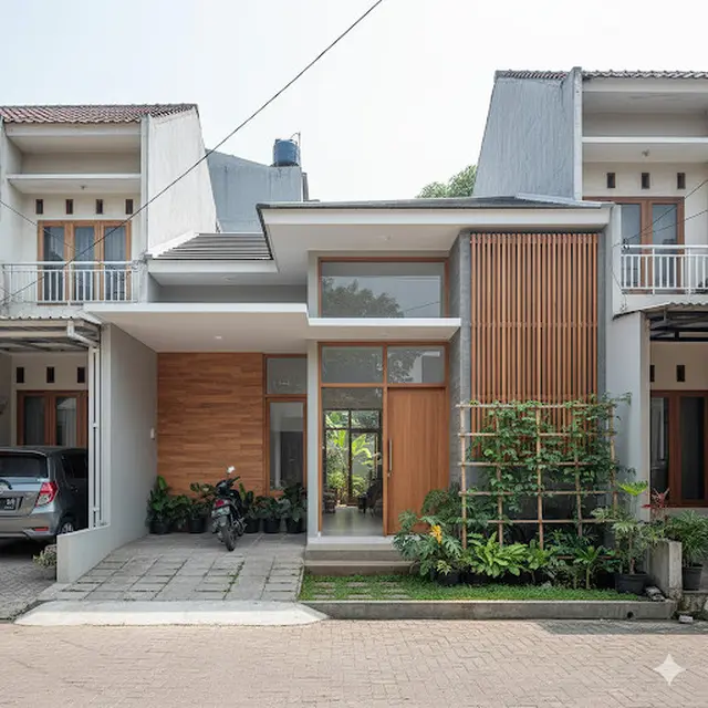 Rumah Minimalis 7x10 dengan Carport dan Taman