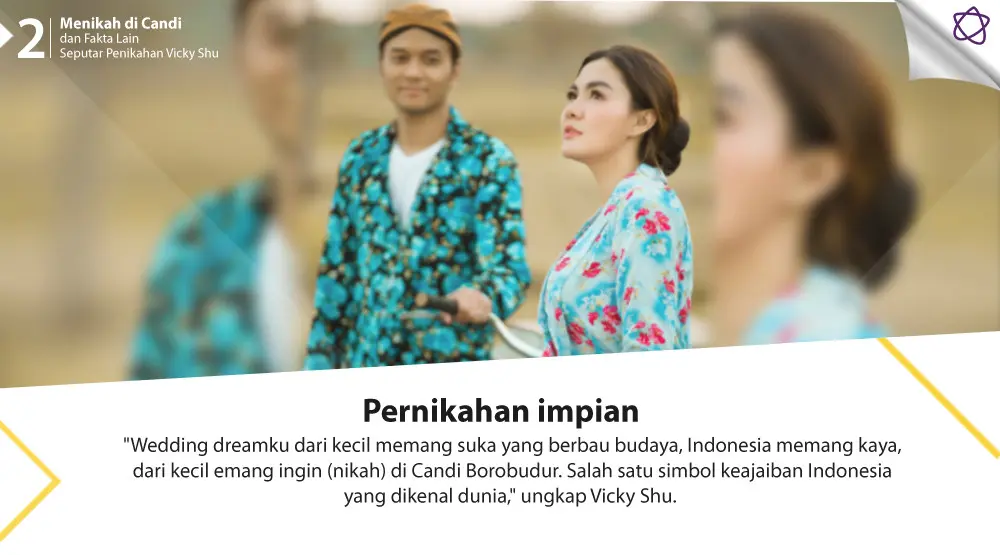 Menikah di Candi dan Fakta Lain Seputar Penikahan Vicky Shu. (Foto: Instagram/aldiphoto, Desain: Nurman Abdul Hakim/Bintang.com)