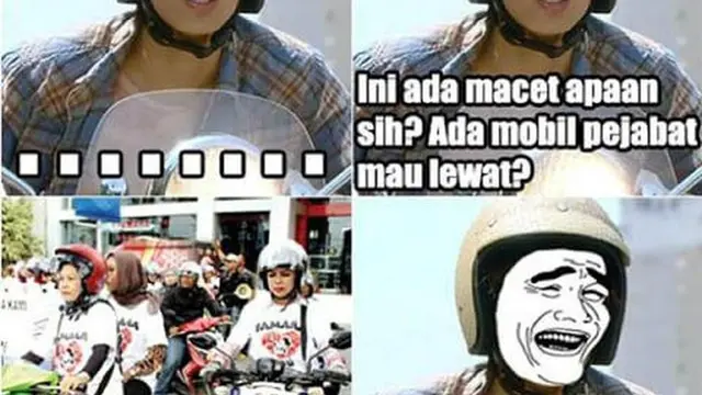 Kumpulan Meme Ibu-Ibu Naik Motor di Jalan Raya, Dijamin Bikin Cekikikan (ist)