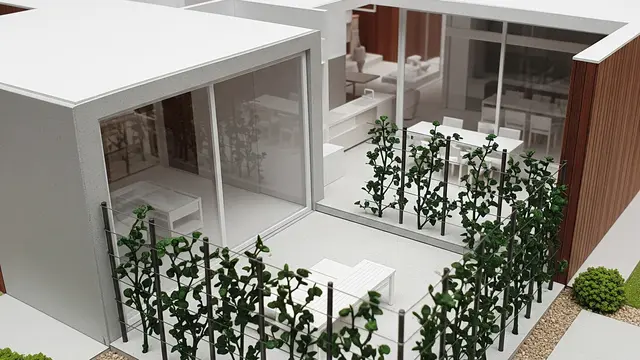 Model Rumah Kecil Tapi Luas dengan Pagar Tanaman Hias Modern Minimalis