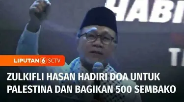 Ketua Umum Partai Amanat Nasional, Zulkifli Hasan menghadiri acara doa dan selawat untuk Palestina di Kabupaten Semarang, Jawa Tengah, yang dihadiri ribuan warga. Sebelumnya Zulhas juga membagikan 500 paket sembako kepada warga Ungaran, Kabupaten Sem...