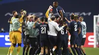 Paris Saint-Germain (PSG) kalahkan RB Leipzig 3-0 pada semifinal Liga Champions 2019-2020 di Stadion Da Luz, Lisbon, Portugal, Rabu dinihari WIB (19/8/2020). (David Ramos/Pool Photo via AP)