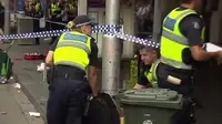 Lokasi penusukan pria di Elizabeth St, Melbourne, Australia. (Channel 7)