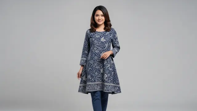 Tunik Batik Cutting A-Line yang Anggun