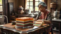 Resep Lapis Tepung Beras dan Kanji, Lembut, Kenyal, Bewarna Cantik