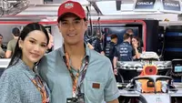 Alyssa Daguise saat Menyaksikan Formula 1 di Singapura Bareng Al Ghazali. [@alyssadaguise]