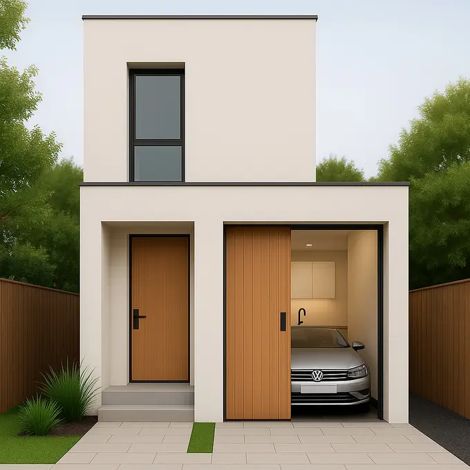 Model Rumah dengan Garasi Tersembunyi/via AI