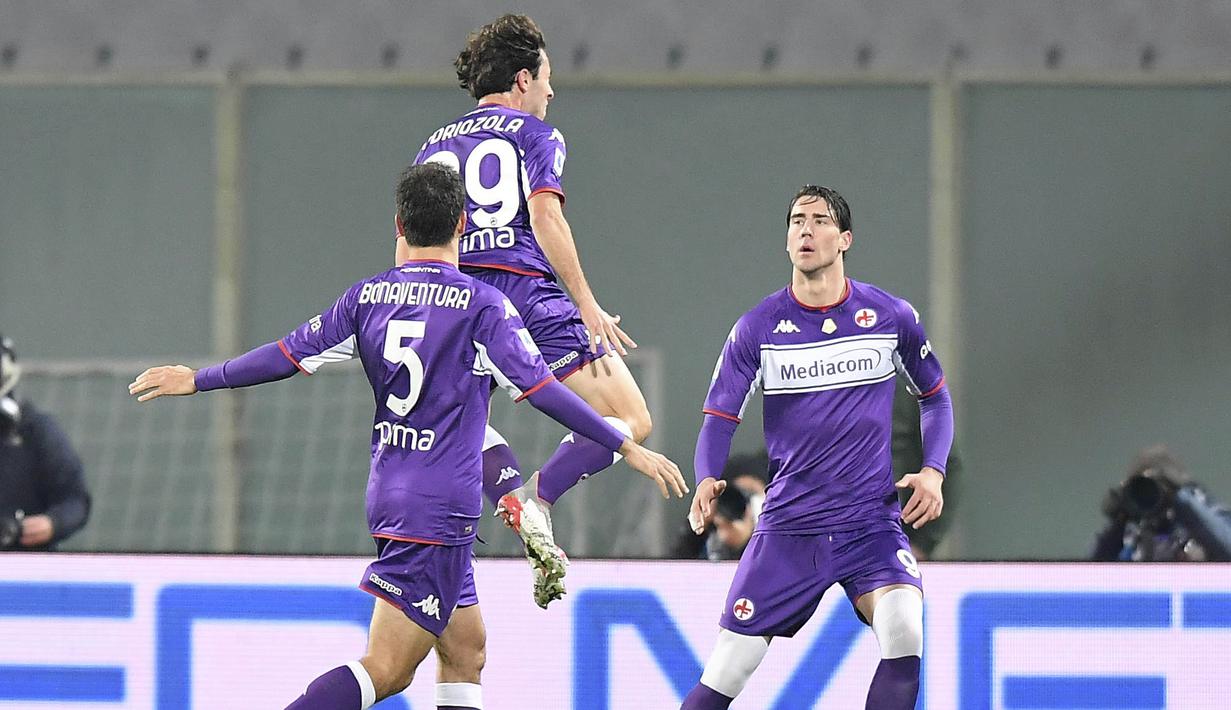 Dengan kemenangan ini, Fiorentina terus merangsek ke papan atas klasemen Liga Italia dengan raihan 35 poin, terpaut enam angka dari Juventus yang bertengger di posisi kelima. (La Presse via AP/Tano Pecoraro)