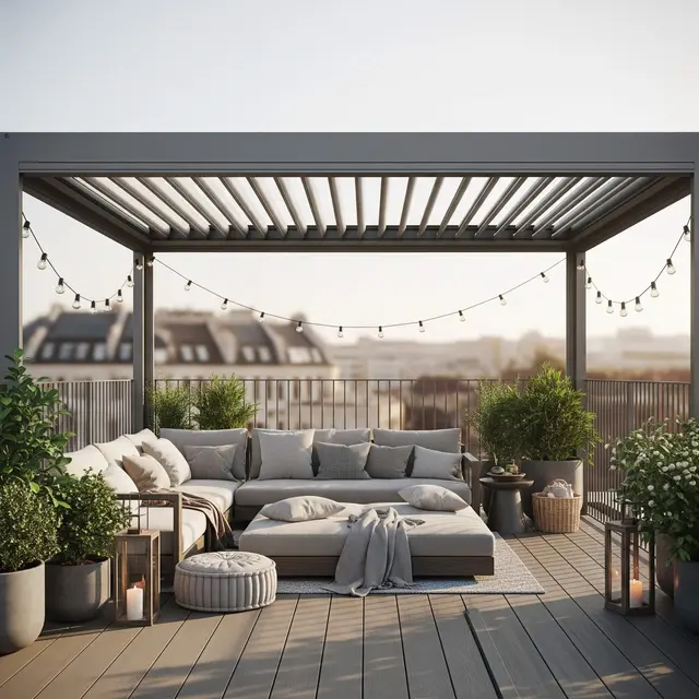 Desain Teras Rooftop Kecil Sebagai Spot Nongkrong