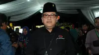 Sekjen PDIP Hasto Kristiyanto saat menghadiri Harlah ke-18 PKB di Jakarta Pusat, Sabtu (23/7/2016) malam. (Liputan6.com/Hemi Afandi)