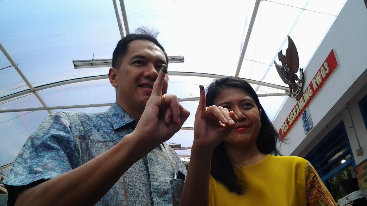 Gita Wirjawan Nyoblos di TPS Setiabudi