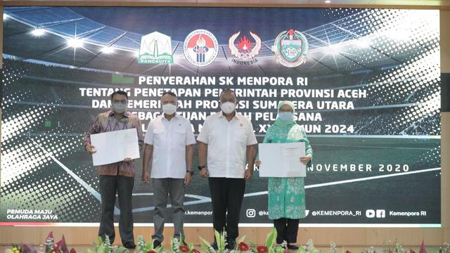 Menpora Zainudin Amali resmikan Aceh dan Sumatera Utara sebagai tuan rumah bersama PON 2024.