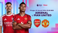 Live Streaming Liga Inggris Pekan Ke-23: Arsenal vs Man United, Tayang di Vidio