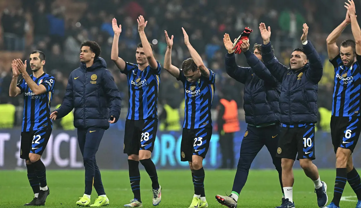 Kemenangan ini membuat tim asuhan pelatih Simone Inzaghi berada di posisi kelima klasemen sementara Liga Champions 2024/2025. (Gabriel BOUYS/AFP)