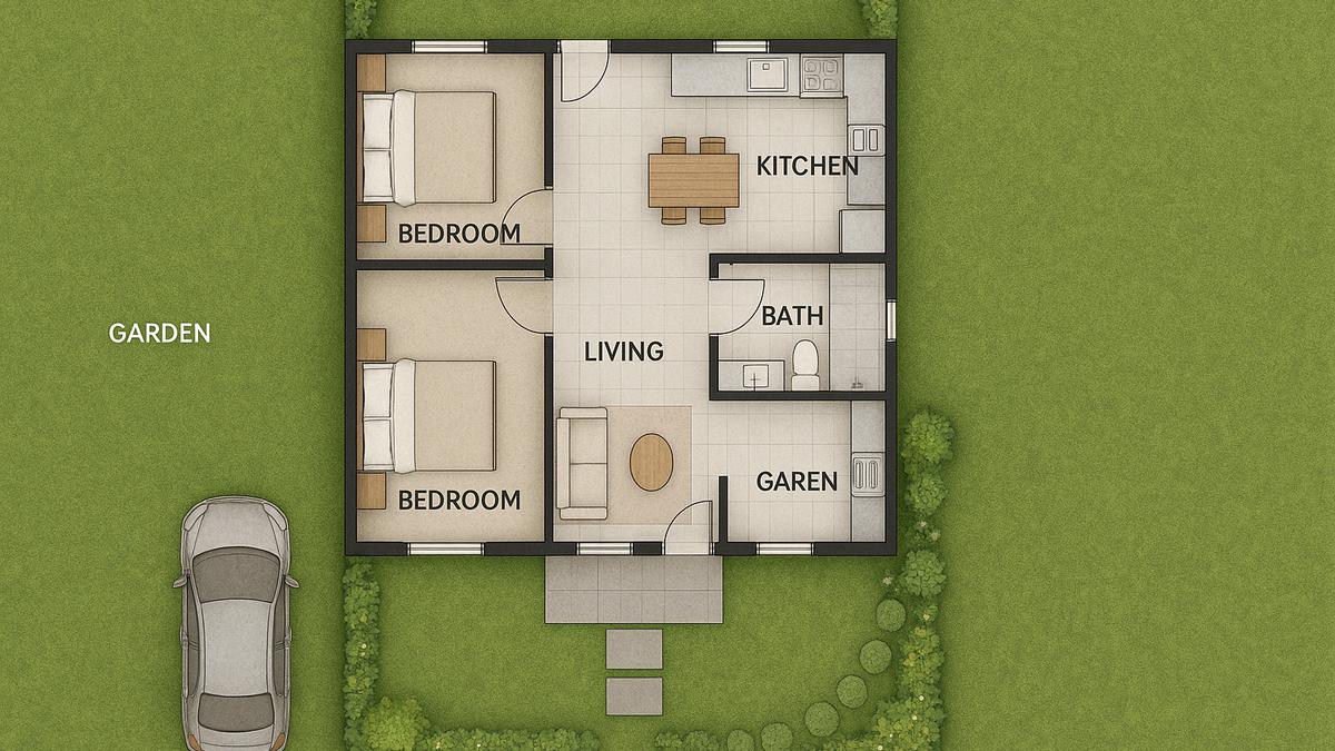 8 Model Denah Rumah Sederhana 1 Lantai dengan 2 Kamar Tidur di Tahun 2025, Desainnya Adaptif